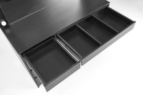 Masuta de toaleta cu oglinda si LED Hollywood XL - Negru