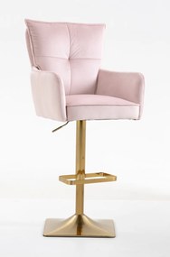HR250KW Scaun Catifea Roz Pudra Bază Aurie