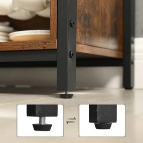 Comodă cu uși glisante FIRA maro/negru