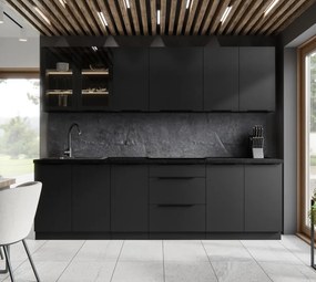 Dulap superior, negru, SIBER 80 GU-36 1F