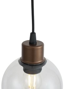 Lampă suspendată modernă bronz cu sticlă transparentă pentru sistem de șină monofazat - Iconic Lava