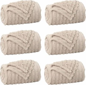 vidaXL Pături de aruncat 6 pcs Bej 150 x 130 cm Molton