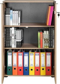 Bibliotecă Adore Rio cu 2 Uși, Cheie și 3 Rafturi, 72 x 109 x 34 cm