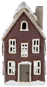 Decorațiuni de Crăciun Căsuță de iarnă cu coș defum, ceramică, violet închis