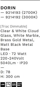 Lustra LED decorativa casa scarii 3000K DORIN