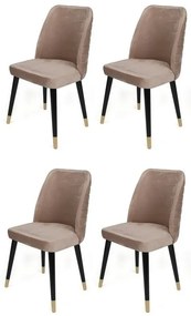 Set de scaune de sufragerie Hugo Beige și Negru, 4buc.