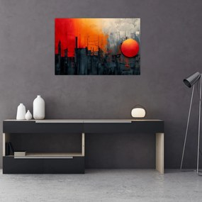 Tablou - Pictura abstractă a orașului (90x60 cm)