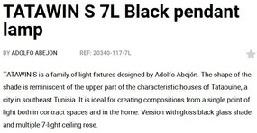 Lustra suspendata design modern TATAWIN S 7L negru