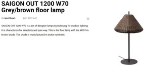 Lampa de podea iluminat exterior decorativ SAIGON 120/W70 gri/maro