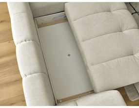 Colțar bej extensibil/cu spațiu de depozitare (cu colț pe partea dreaptă/în formă de ”L”) Fuji – Bobochic Paris