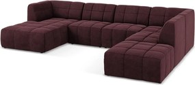 Colțar burgundy cu tapițerie din catifea (în formă de "U") Aloha – Makamii