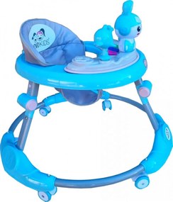 Premergator reglabil in 6 trepte de inaltime NOVOKIDS™ Happy Bunny, Cu melodii si lumini, Pliabil, Max 20 kg, Roti silentioase, Model Iepuras,