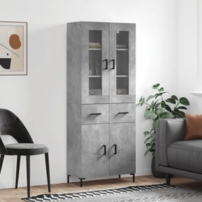 vidaXL Dulap înalt, gri beton, 69,5x34x180, lemn compozit