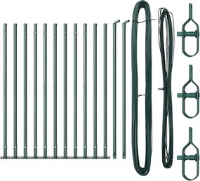 vidaXL Stâlp de gard. 13 pcs Verde Oțel