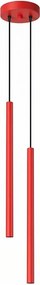 Sollux SL.2142 - Lampă suspendată pe cablu PASTELO 2xG9/8W/230V roșu