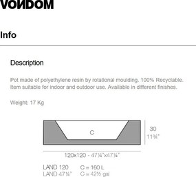 Jardiniera / Ghiveci plante design decorativ modern LAND PLANTER 60cm