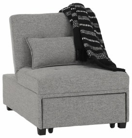 Fotoliu extensibil, material textil gri deschis, OKSIN