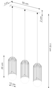 Lustră pe cablu Sollux SL.1333 BRINA 3xG9/8W/230V alb
