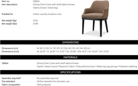 Scaun design LUX cu raft lateral Costa, Sabino brown