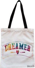 Sacosa de Panza pentru Cumparaturi, Geanta Tote, model Dreamer, Cu fermoar, 38x34.5 cm, Alba, BEKZ®