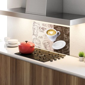 Panou Sticla Bucatarie, 30x40cm, Protectie aragaz, Antistropi, Termorezistent, Alimente, Cafea, Coffee Time
