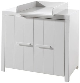 Set Pătuț Transformabil Copii ERIK: Pătuț 60x120 cm, Comodă cu 2 Sertare și Masă de Înfășat, Alb – Vipack