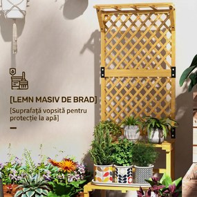 Outsunny Suport de plante din lemn cu spalier pentru plante | Aosom Romania