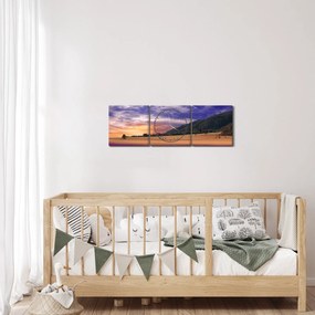 Tablou cu lunca cu lavandă (cu ceas) (90x30 cm)