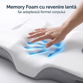 RESIGILAT- Perna ortopedica cervicala contur, spuma cu memorie, doua inaltimi CERVI-SAN PRO CONTUR