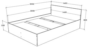 Pat Malmo, 200 x 140 cm, Stejar Artisan/Argila