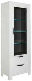 Vitrina Cube, 1Usa + 2Sertare, Alb, 195 x 42 x 66 Cm