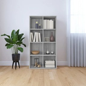 vidaXL Bibliotecă/Servantă, gri sonoma, 66x30x130 cm, lemn prelucrat