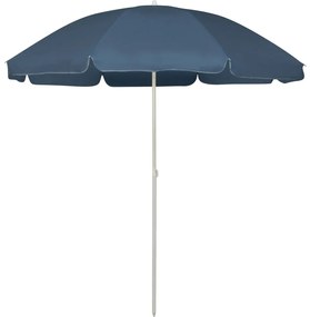 vidaXL Umbrelă de soare de plajă, albastru, 240 cm