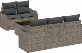 vidaXL Set de canapele pentru grădină Gri poliratan