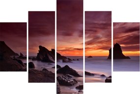 Tablou cu apus de soare pe mal (150x105 cm)
