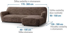 Gaico Huse bielastice VITTORIA maro canapea cu otoman dreapta (l. 170 - 300 cm)