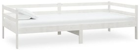 806931 vidaXL Pat de zi, alb, 90 x 200 cm, lemn masiv de pin
