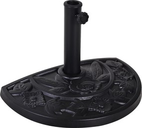 Outsunny Bază pentru Umbrelă Semicirculară de Ø38 mm si Ø48 mm cu Manivelă, 50x31x32 cm, Negru | Aosom Romania