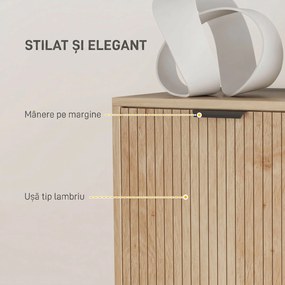 HOMCOM Dulap de Depozitare cu 2 Uși și Rafturi Reglabile, 78x40x77,5 cm, Stejar | Aosom Romania