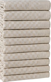 Set 10 prosoape bucatarie LOLA, crem, bumbac/poliester, 40x60 cm