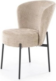 Scaun K590, bej - Cremona 14, stofa catifelata/otel, 55x66x80 cm