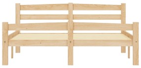 Cadru de pat, 140x200 cm, lemn masiv de pin Maro deschis, 140 x 200 cm