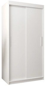 Dulap de haine 100 cm Toki (alb mat + alb mat). 1064789