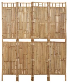 341749 vidaXL Paravan de cameră cu 4 panouri, 160 x 180 cm, bambus