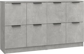 vidaXL Servante, 2 piese, gri beton, 60x30x70 cm, lemn prelucrat