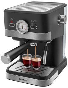 Espressor Sencor 1050W/230V negru/crom mat