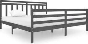 vidaXL Cadru de pat, gri , 200x200 cm, lemn masiv