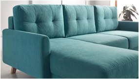 Colțar extensibil cu șezlong pe partea stângă Bobochic Paris Balio, turcoaz