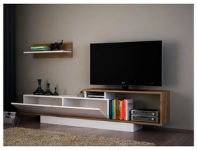 Set mobilier TV alb/natural 180x55 cm Asos - Woody Fashion