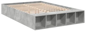 3280583 vidaXL Cadru de pat, gri beton, 140x190 cm, lemn prelucrat